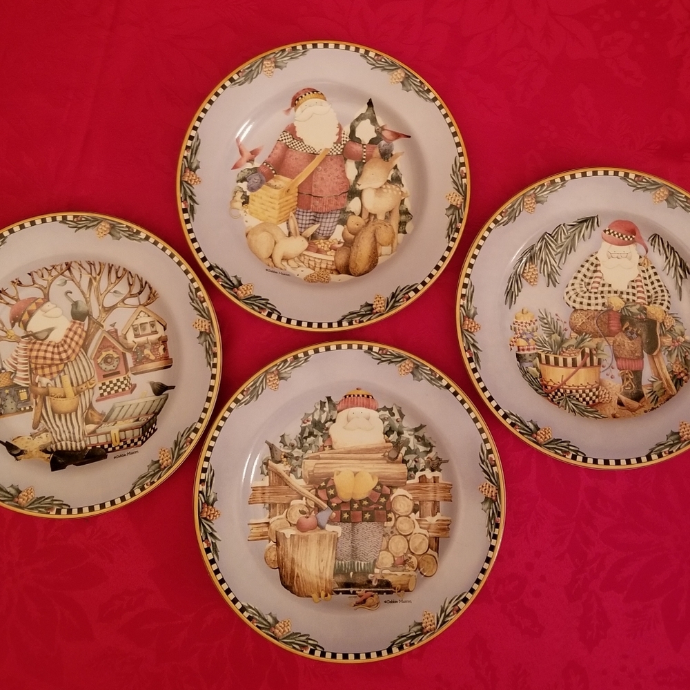 Woodland Santa plates